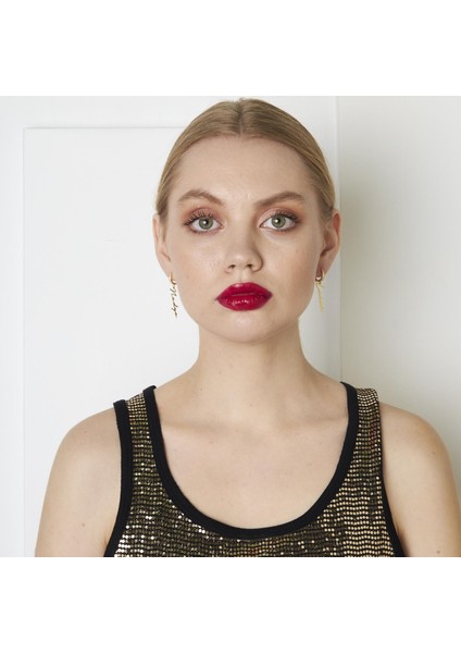 Taşlı Dikey Isim Küpeleri fırsatları