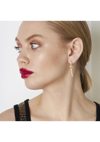 Taşlı Dikey Isim Küpeleri indirimleri