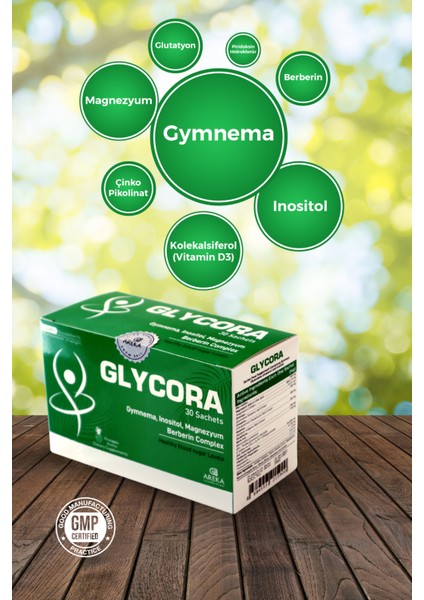 GLYCORA - Gymnema, Inositol, Magnezyum ve Berberin Complex ile Tatlı İsteğini Bastıran Bitkisel Takviye Edici Gıda -1 Paket×30 Adet