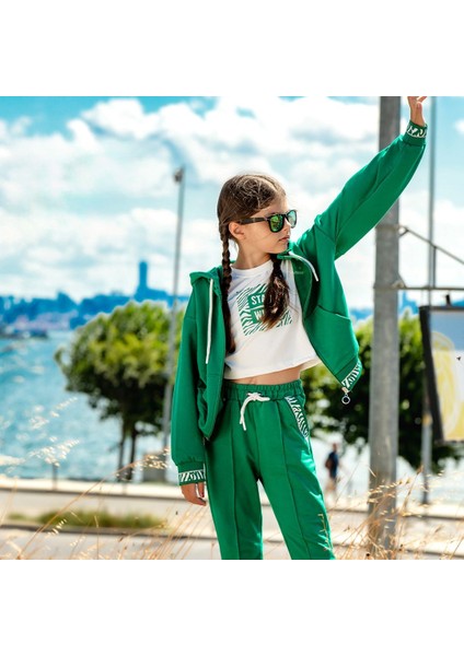 Stay Wild Garson Boy Kapüşonlu 3 Lü Kız çocuk takım - Yesil fırsatları