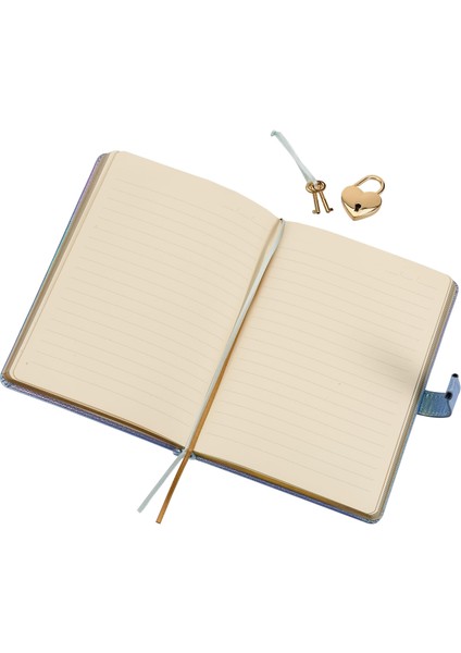 Hush Hush Metalik Mavi Kilitli Defter ve Kalem Çantası Seti modelleri