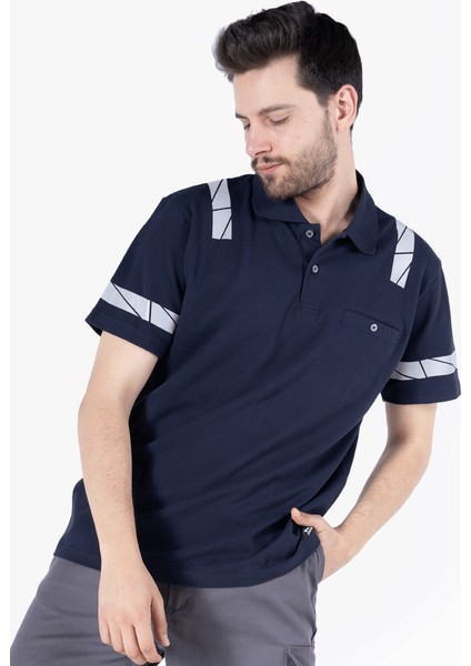 Polo Yaka Reflektörlü T-Shirt