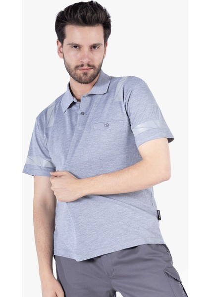Polo Yaka Reflektörlü T-Shirt