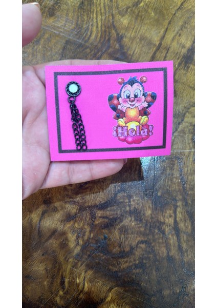 Pembe Zincirli Sincap Arma Dikiş Aplike 8x6 cm