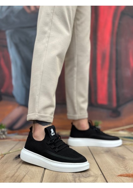 BA0375 Özel Örme Triko Tarz Siyah Renk Spor Ayakkabı modelleri