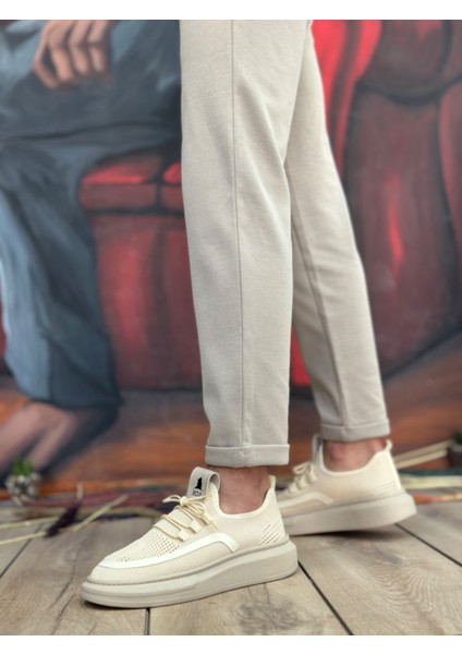 Ba0375 Özel Örme Triko Tarz Krem Renk Spor Ayakkabı fiyatları