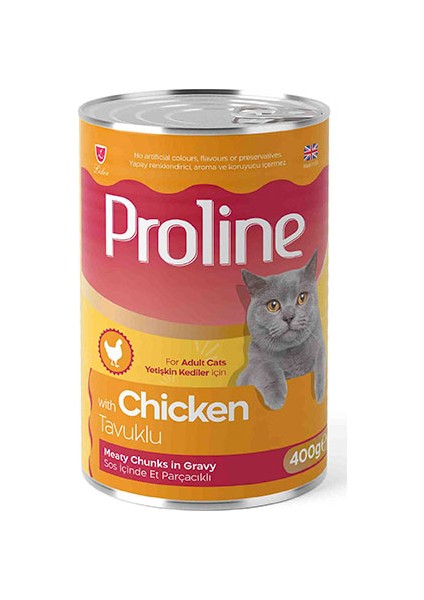 Proline Tavuklu Sos Içinde Gravy Yetişkin Kedi Konservesi 12 Adet 400 gr