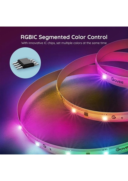 Rgbıc Basic Wi-Fi, Bluetooth LED Şerit Işıklar, 10M, Akıllı Uygulama ve Ses Kontrolü