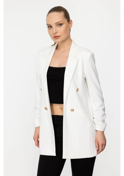 Büzgülü Kol Blazer Ceket