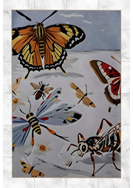 Shape Koleksiyonu Çok Renkli Kelebek Desenli Dokuma Tabanlı Modern Dekoratif Halı 23 fırsatları