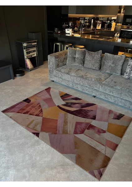 Shape Koleksiyonu Pastel Tonlar Soyut Şekiller Desenli Kreatif Modern Dekoratif Halı 25 fiyatları