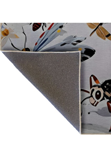 Shape Koleksiyonu Çok Renkli Kelebek Desenli Dokuma Tabanlı Modern Dekoratif Halı 23 indirimleri