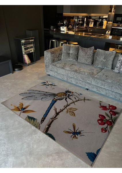 Shape Koleksiyonu Çok Renkli Yusufçuk Desenli Dokuma Taban Modern Dekoratif Halı 37 fiyatları