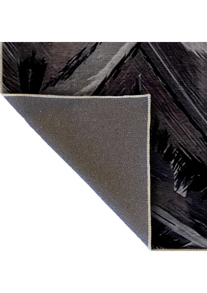 Shape Koleksiyonu Siyah Tonlarda Soyut Desenli Dokuma Taban Modern Dekoratif Halı 58 indirimleri