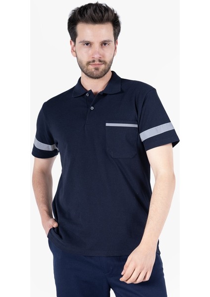 Polo Yaka Reflektörlü T-Shirt