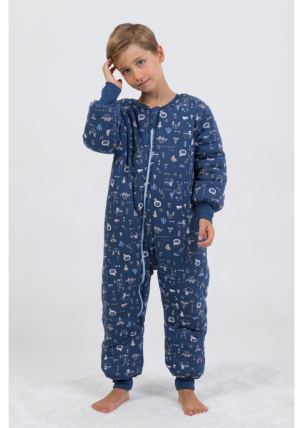 Erkek Çocuk Kalın Elyaf Dolgulu Premium Kalite 2.5 Tog Desenli Uyku Tulumu modelleri