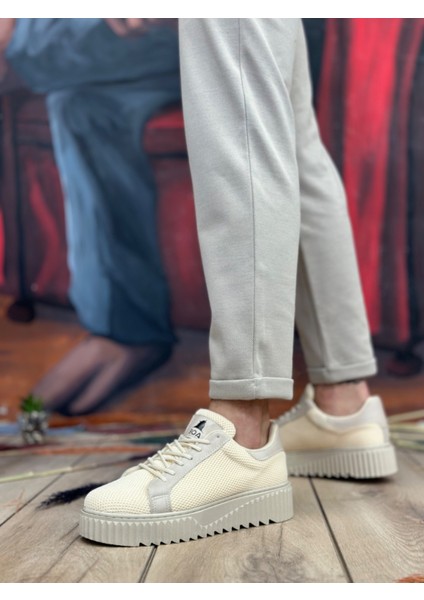 BA0803 BOA Yüksek Taban Triko Krem Erkek Ayakkabı fiyatları