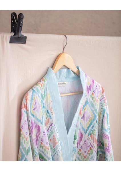 Trinetta Pamuk Kadın Müslin Bornoz - Renkli modelleri