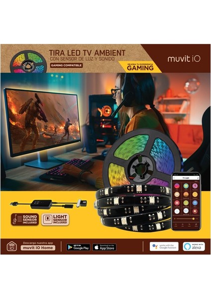 Akıllı LED Şerit USB Wifi Tv Rgb, 3m Ambiyans ve Ses Sensörlü