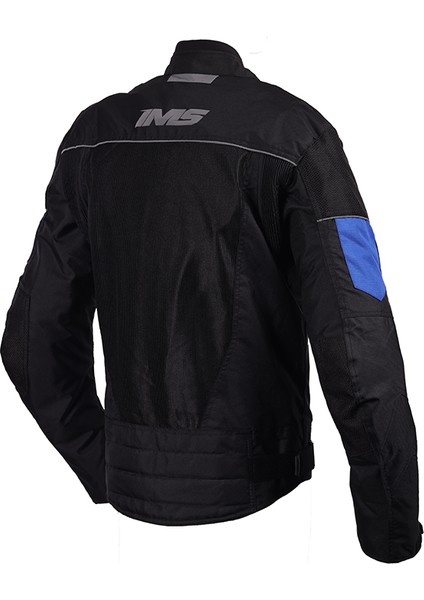 New Jkt Siyah Mavi 4 Mevsim Motorcu Montu