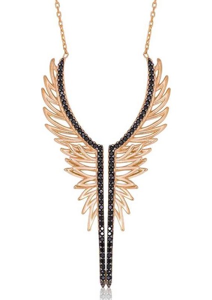 Gümüş Melek Kanadı Bayan Kolye