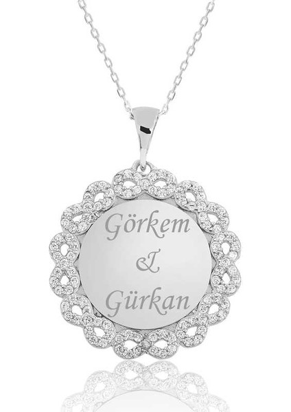 Gümüş Kişiye Özel Sonsuzluk Isimli Kolye