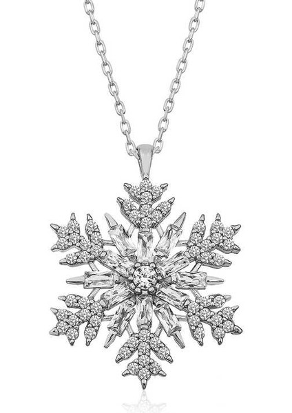 Gümüş Kar Tanesi Kolye