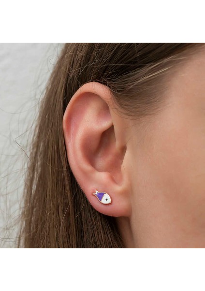 Gümüş Mor Balık Küpe modelleri