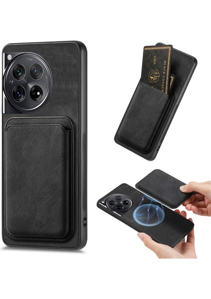 Oneplus 12 5g Için Manyetik Kart Çantası Telefon Kılıfı (Yurt Dışından)