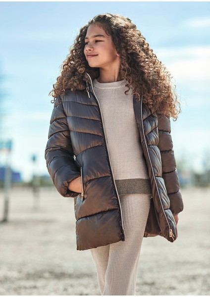 7478 Kız Çocuk Kahverengi Uzun Mont fiyatları
