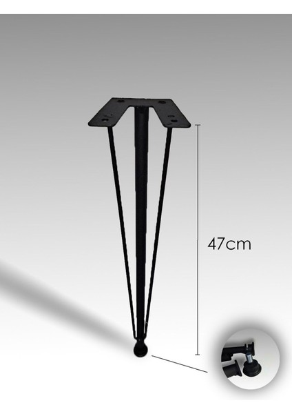 47cm-4'lü Demir Masa Ayak, Demir Ayak , Dresuar Ayağı, Masa Ayağı, Demir Ayaklar, Masa Ayakları