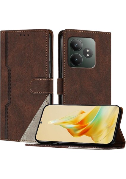 Realme Gt 6 5g Manyetik Kapatma Kullanışlı Standı Pu Deri Kart Için Kılıf (Yurt Dışından)