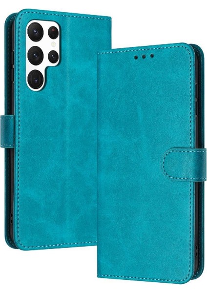Kart Yuvası Pu ile Toka ile Samsung Galaxy S23 Ultra Için Flip Case (Yurt Dışından)