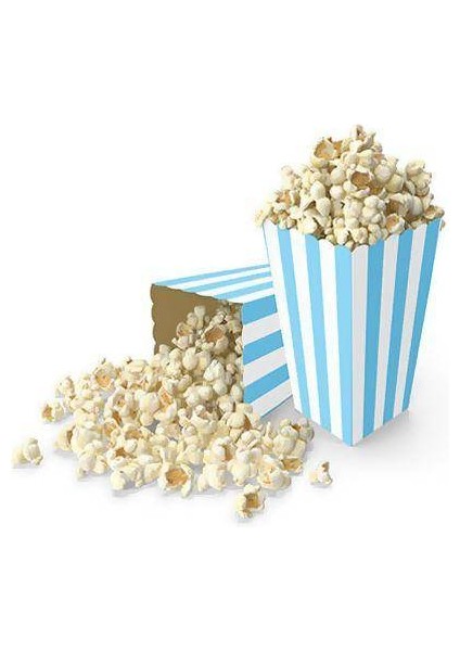 Mavi Üzeri Beyaz Çizgili Mısır Kutusu 8 Adet