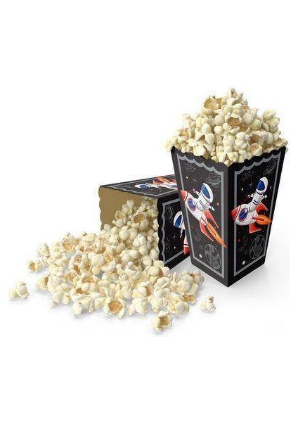 Uzay Temalı Black Mısır Kutusu 8 Adet