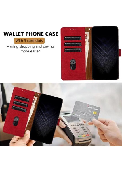 IPhone 16 Için Kılıf Pro Max Kart Yuvaları Kapak Manyetik Kapatma Cüzdan Pu (Yurt Dışından)