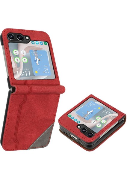 Samsung Galaxy Z Flip 6 Pu Deri Handy Standı Kart Yuvaları Kapak (Yurt Dışından)