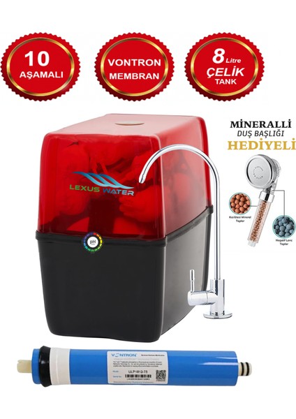 10 Aşamalı Alkali Multimineralli Çelik Tanklı En Iyi Su Arıtma Cihazı