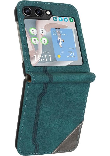 Samsung Galaxy Z Flip 6 Pu Deri Handy Standı Kart Yuvaları Kapak (Yurt Dışından)