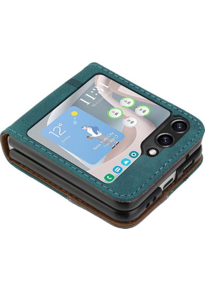 Samsung Galaxy Z Flip 6 Pu Deri Handy Standı Kart Yuvaları Kapak (Yurt Dışından) fiyatları
