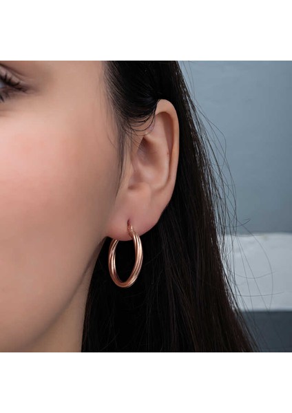 Gümüş Rose 3 mm Burgu Şarnel Küpe modelleri