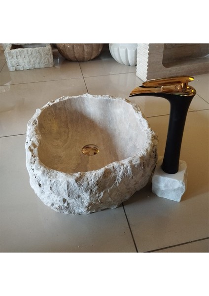 Traverten Şekilsiz Tasarım Lavabo