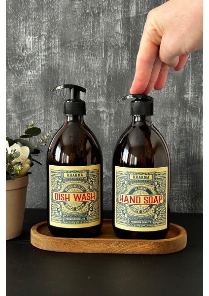 Ahşap Stantlı 500 ml Amber Renkli 2'li Vintage Cam Sabunluk Seti VINTAGE2STANTLISETSABUNLUK modelleri