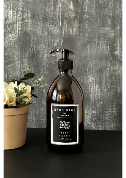 Khakm Amber Cam Sıvı Sabun Bulaşık Şişesi Sabunluk 500ML 1hwtekbosssiya