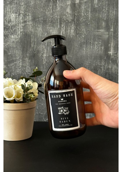 Khakm Amber Cam Sıvı Sabun Bulaşık Şişesi Sabunluk 500ML 1hwtekbosssiya fırsatları