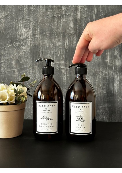2'li Bulaşık Deterjanı ve Sıvı Sabun Şişesi Stantsız Sabunluk Seti 500ML Bb-Hd Bphwdsz fiyatları