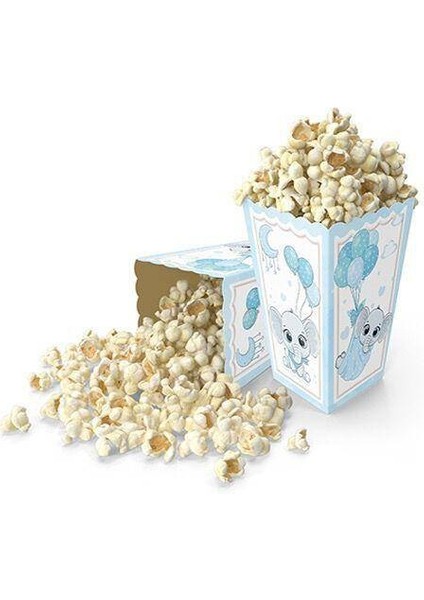 Fil Temalı Mısır Kutusu Mavi 8 Adet