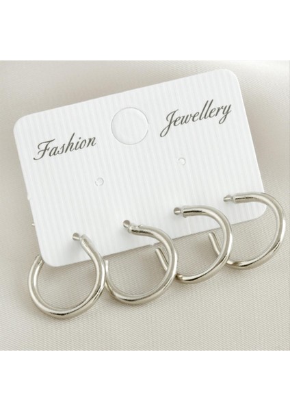 4 Adet Boru Halka Küpe 1,5 cm