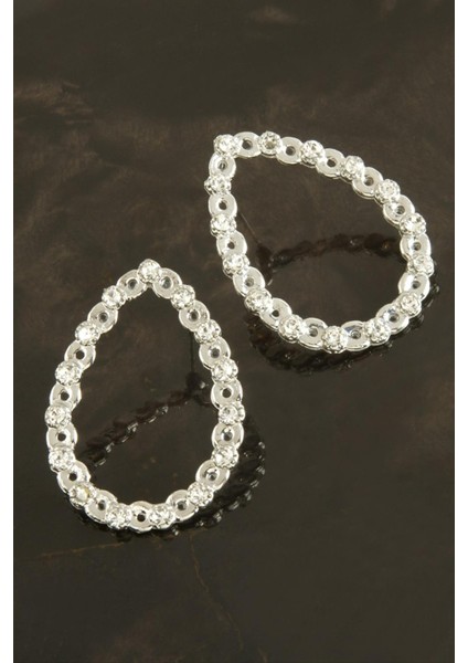 Oval Taşlı Küpe