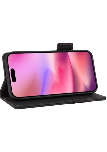 IPhone 16 Kapak Manyetik Cüzdan Kickstand Kart Tutucu ile Flip Case (Yurt Dışından)